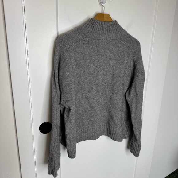 Sezane Gray Cowl Neck Sweater Cozy Knit Timeless Design - Picture 7 of 9
